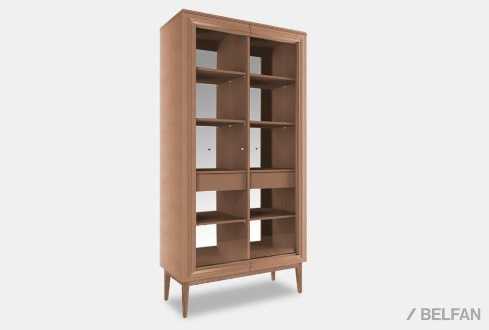 Витрина 2-х дв. "Сакраменто" массив и шпон дуба, МДФ 1