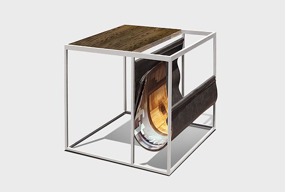 Стол журнальный "Арт" c газетницей массив дуба 2