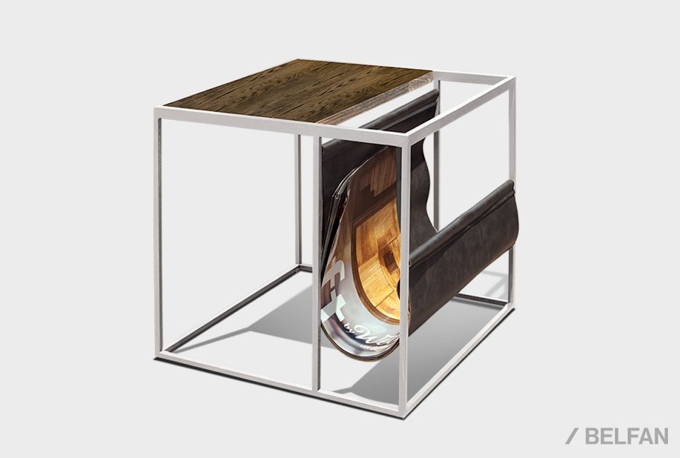 Стол журнальный "Арт" c газетницей массив дуба 1