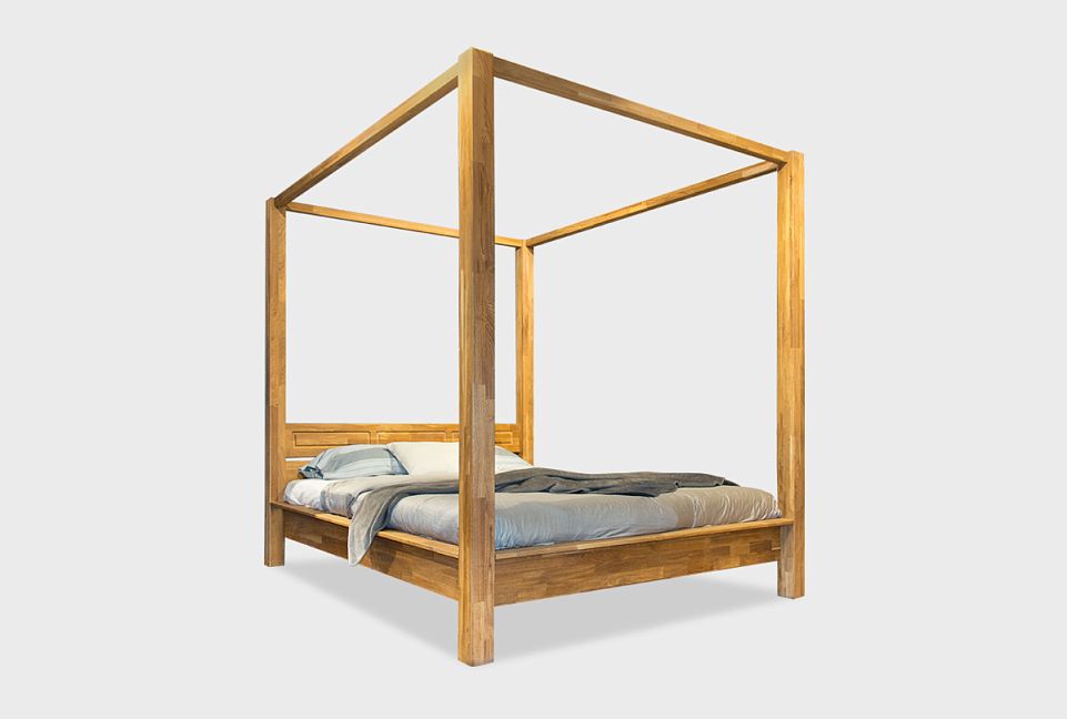 Кровать "Берген" А (с балдахином); без основания, без матраса; (1800x2000); графит