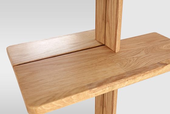 Зеркало настенное с полкой "Уоллстрит" (прямоугольное) массив дуба 4