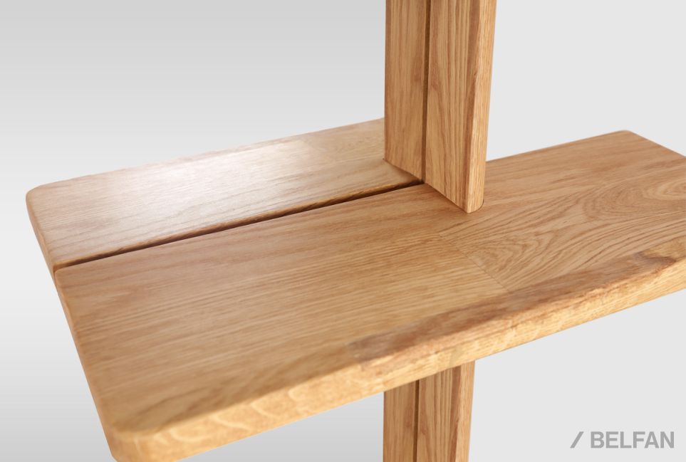 Зеркало настенное с полкой "Уоллстрит" (прямоугольное) массив дуба 3