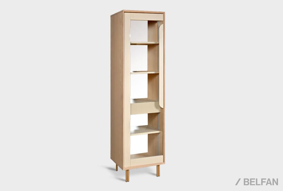 Витрина 1-но дверная «Авеню» (левая) шпон дуба, МДФ, металл 1