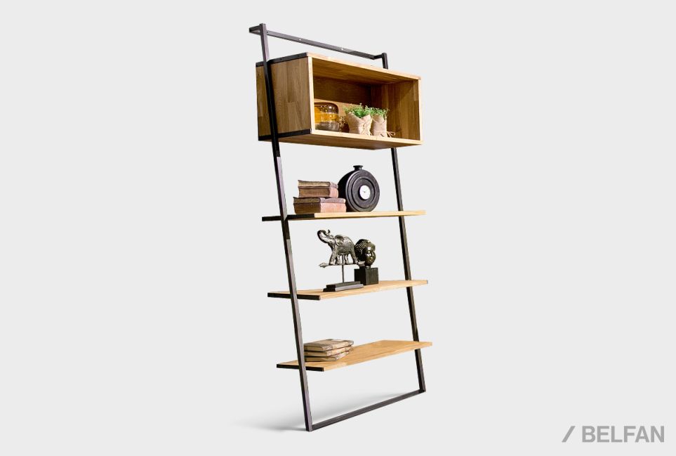 Стеллаж "Арт" 445 массив дуба, металл 1