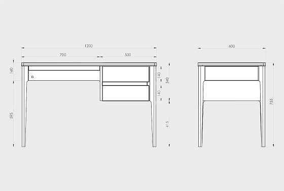 Стол письменный "Уоллстрит" массив дуба, МДФ 12