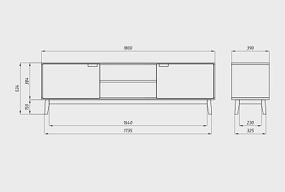 Тумба под ТВ "Ирвинг"; бейц-масло
