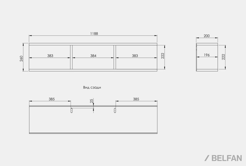 Полка настенная "Сакраменто" МДФ, шпон дуба 4