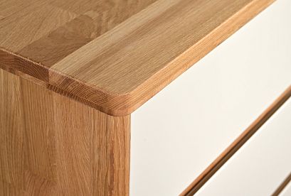 Комод "Уоллстрит" 3; 3 ящика; *А-012.06; к-бейц-масло, ф-белый, вст-бейц-масло