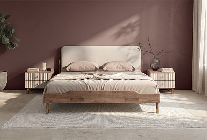 Тумба прикроватная "Меридиан"; *А-017.03; к-торфяной дуб, ф-панна котта