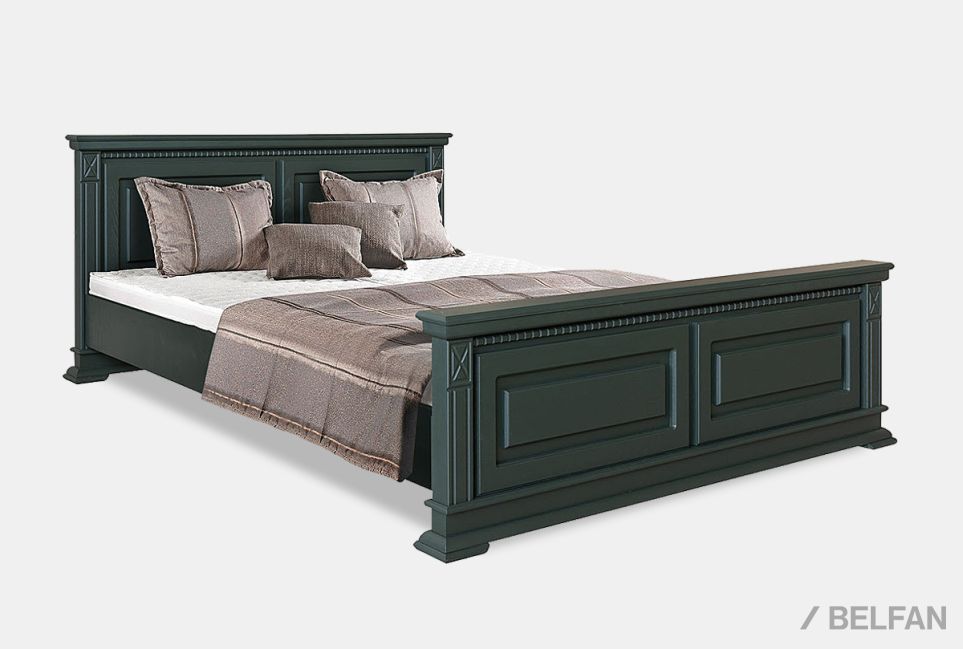 Кровать "Верди Люкс" (высокое изножье) массив и шпон дуба 1