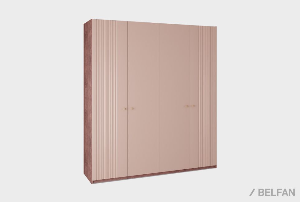 Шкаф для одежды 4-х дверный "Меридиан" (комбинированный) шпон дуба, МДФ 1