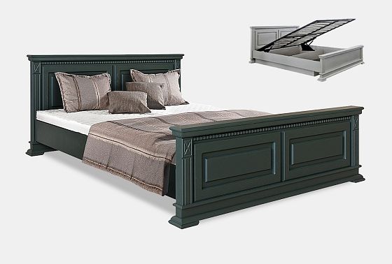 Кровать "Верди Люкс" (высокое изножье) с подъемным механизмом массив и шпон дуба 3