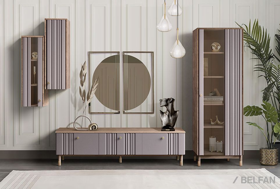 Витрина 1-но дверная "Меридиан" (правая) массив дуба, МДФ 2