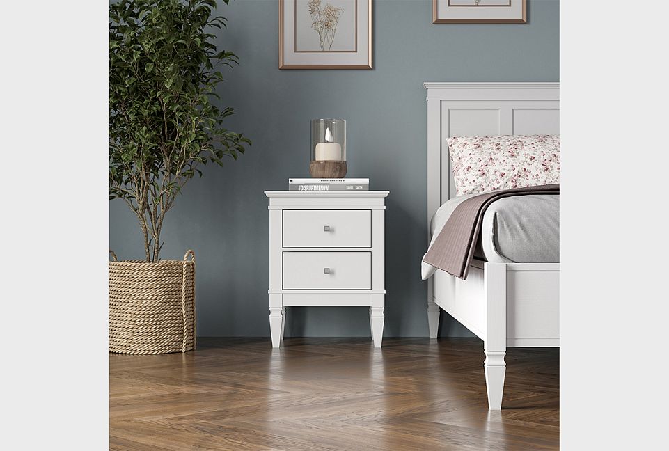 Тумба прикроватная "Ольса-С" 02; белый лак