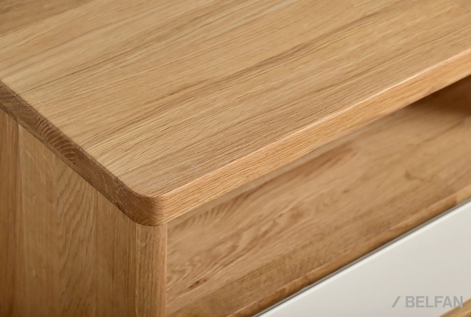 Тумба прикроватная "Уоллстрит" (с нишей) массив дуба, МДФ 4