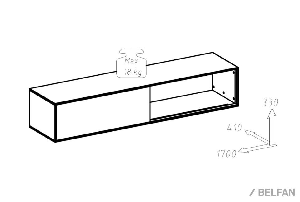 Тумба навесная "Гринвуд" 170 массив дуба 2