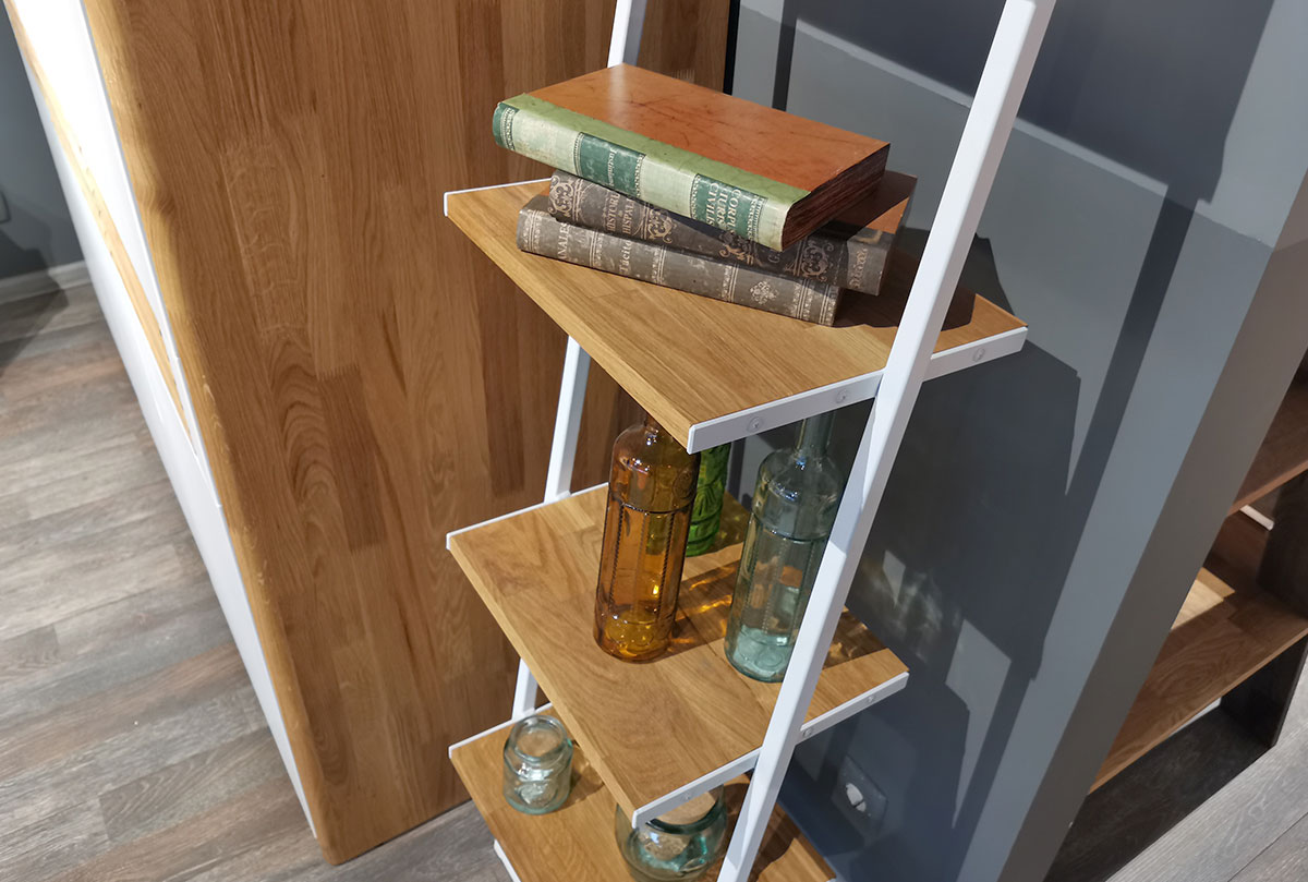 Стеллаж "Арт" 440 массив дуба, металл 2