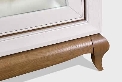 Тумба высокая "Армония" (стекло); *ММ-435-27; айвори+классик