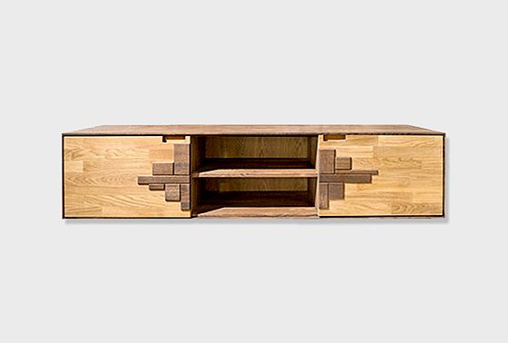 Тумба под ТВ навесная "Ирвинг Дизайн" массив дуба 7