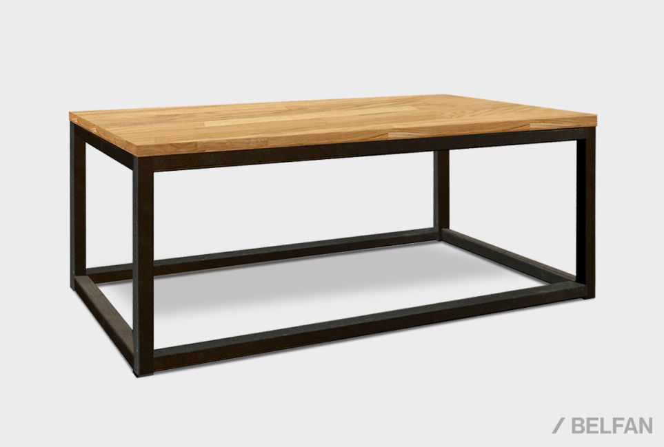 Стол журнальный "Арт" прямоугольный 259 массив дуба, металл 1
