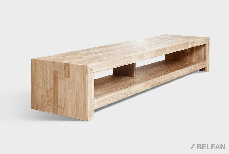 Тумба под ТВ "Арт" 140 (с нишами) массив дуба 2
