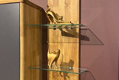 Полка настенная "Уоллстрит" (стекло); *А-012.24; к-бейц-масло