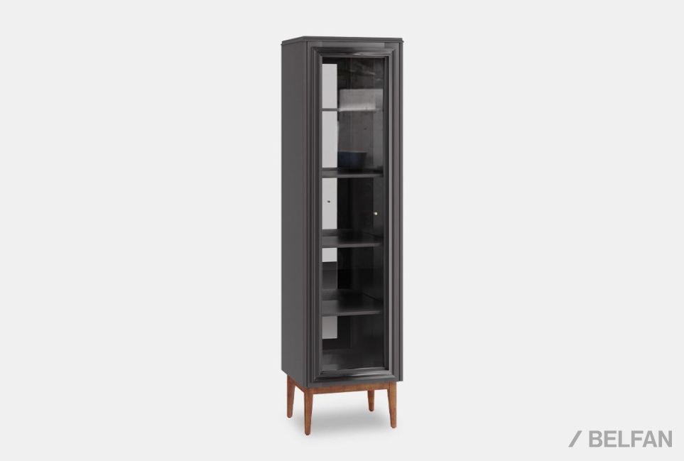 Витрина 1-но дв. "Сакраменто" (левая) массив и шпон дуба, МДФ 1