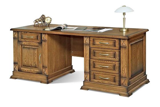 Стол письменный "Верди Люкс 7" массив и шпон дуба 4