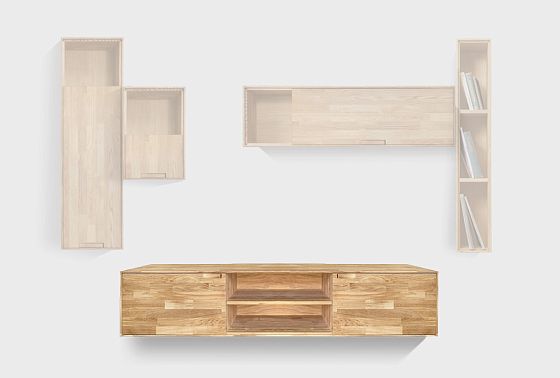 Тумба под ТВ навесная "Ирвинг" массив дуба 4