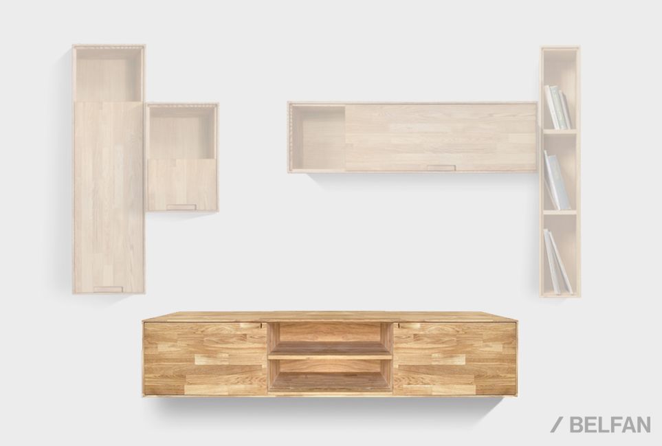 Тумба под ТВ навесная "Ирвинг" массив дуба 6