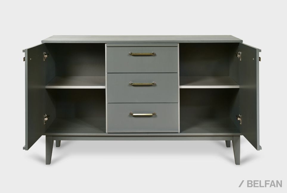 Тумба 3-х секционная "Чикаго" массив и шпон дуба 2