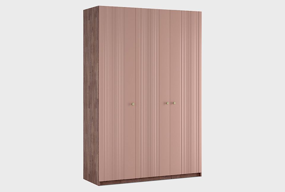 Шкаф для одежды 3-х дверный "Меридиан"; к-шоколадный дуб, ф-дымчатая роза