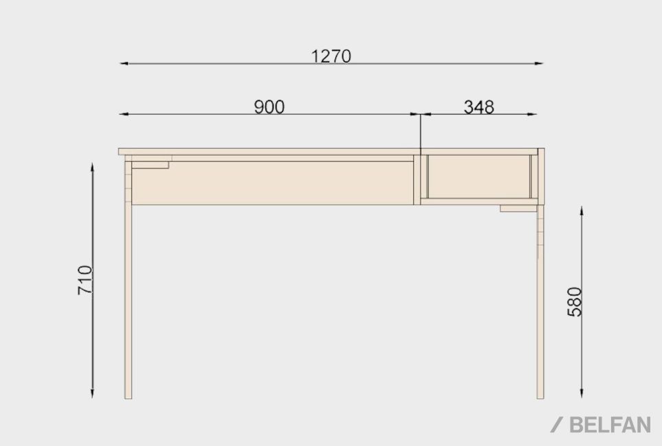 Стол туалетный "Cube Design" массив дуба 2