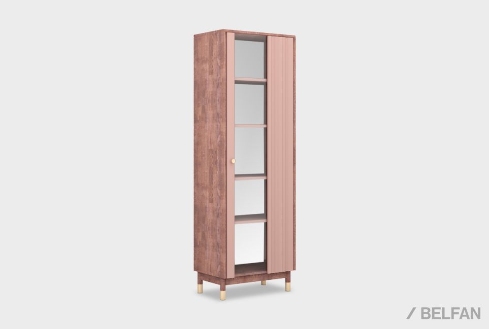 Витрина 1-но дверная "Меридиан" (правая) массив дуба, МДФ 1