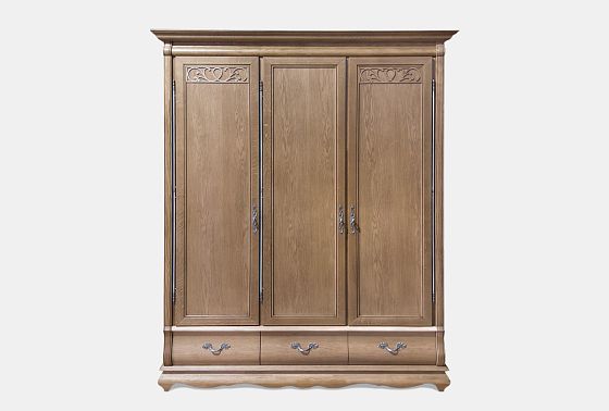 Шкаф для одежды "Тэфи" 3-х дв. без зеркала массив и шпон дуба 4