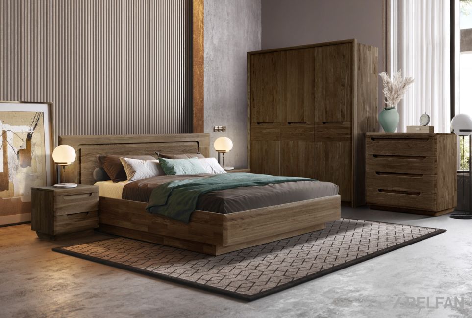 Кровать "Бремен" с подъемным механизмом массив дуба 2