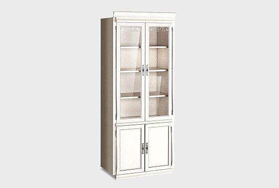 Шкаф 2-х дверный со стеклом "Тэфи" массив и шпон дуба 2