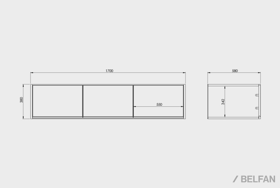Дополнительная секция для шкафа 3-х дв. "Уоллстрит" массив дуба, МДФ 7