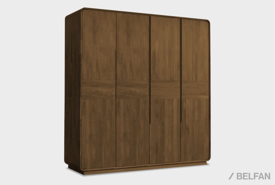 Шкаф для одежды 4-х дверный "Монблан" массив дуба 1
