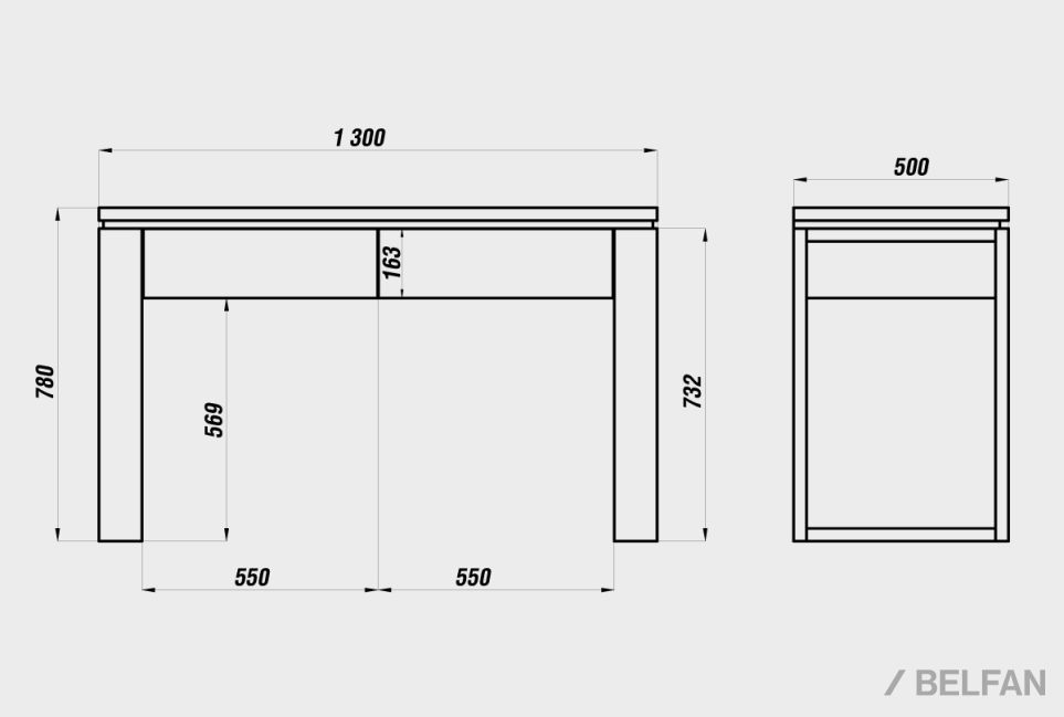 Стол туалетный "Берген" массив и шпон дуба 4