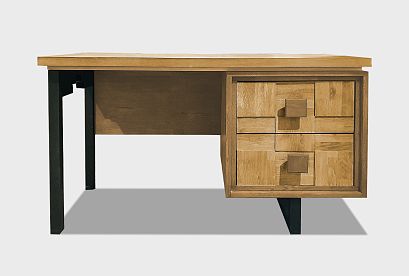 Стол письменный "Cube Design" (тумба справа); фасад "шашки"; *КМ-009.153-1; бейц-масло