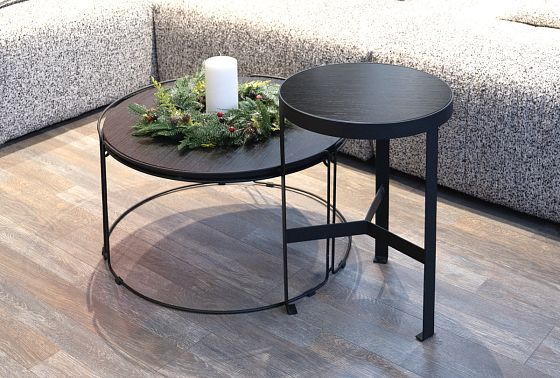 Стол журнальный "Collin" (круглый) малый массив и шпон дуба, МДФ 8