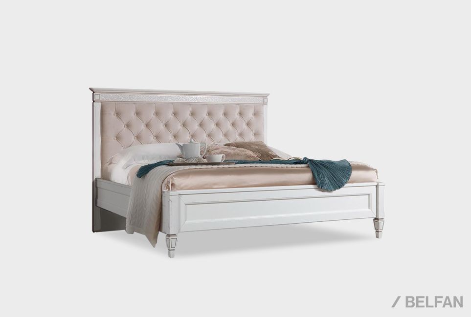 Кровать "Сиена" (мягкое изголовье) массив и шпон дуба, МДФ 1