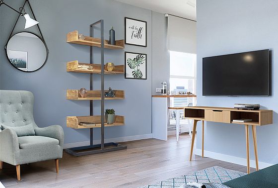 Консоль "Элва" (высокая) массив и шпон дуба 3