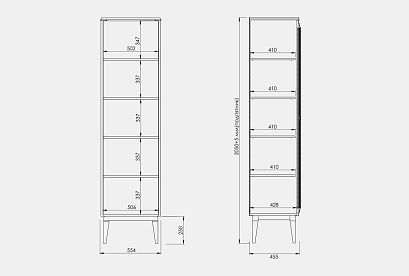 Витрина 1-но дв. "Сакраменто" (правая); *А-016.61; сумеречный, орех