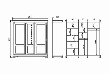 Шкаф для одежды "Оливия" 3-х дверный