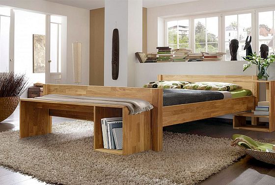 Скамья-приставка к кровати "Берген" массив дуба 4