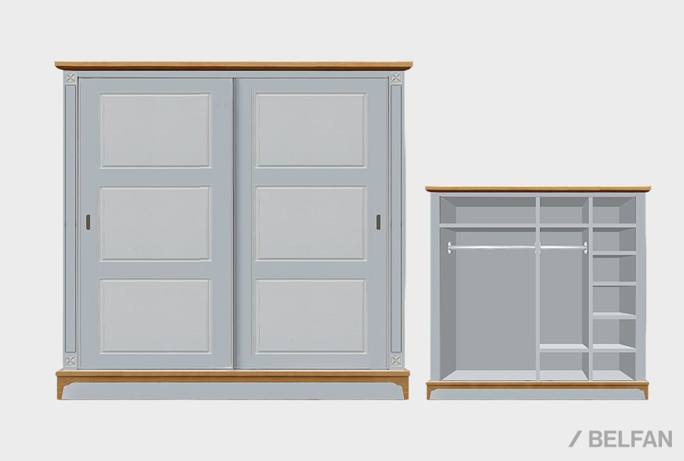 Шкаф-купе 2-х дверный "Бриансон" массив и шпон дуба, МДФ 4