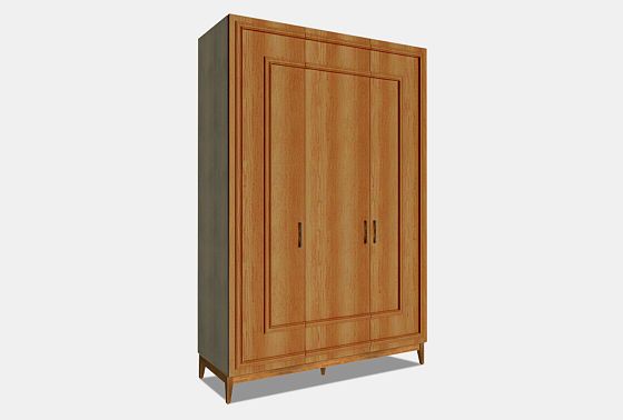 Шкаф 3-х дверный "Сакраменто" (с декором) массив и шпон дуба, МДФ 7