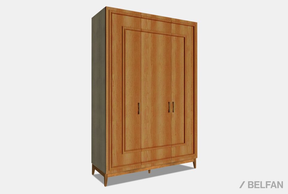 Шкаф 3-х дверный "Сакраменто" (с декором) массив и шпон дуба, МДФ 1